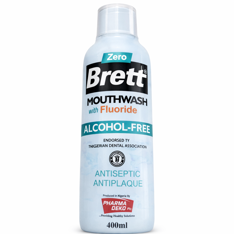 Brett Zero Mouthwash with Fluoride Alcohol-Free 400 ml